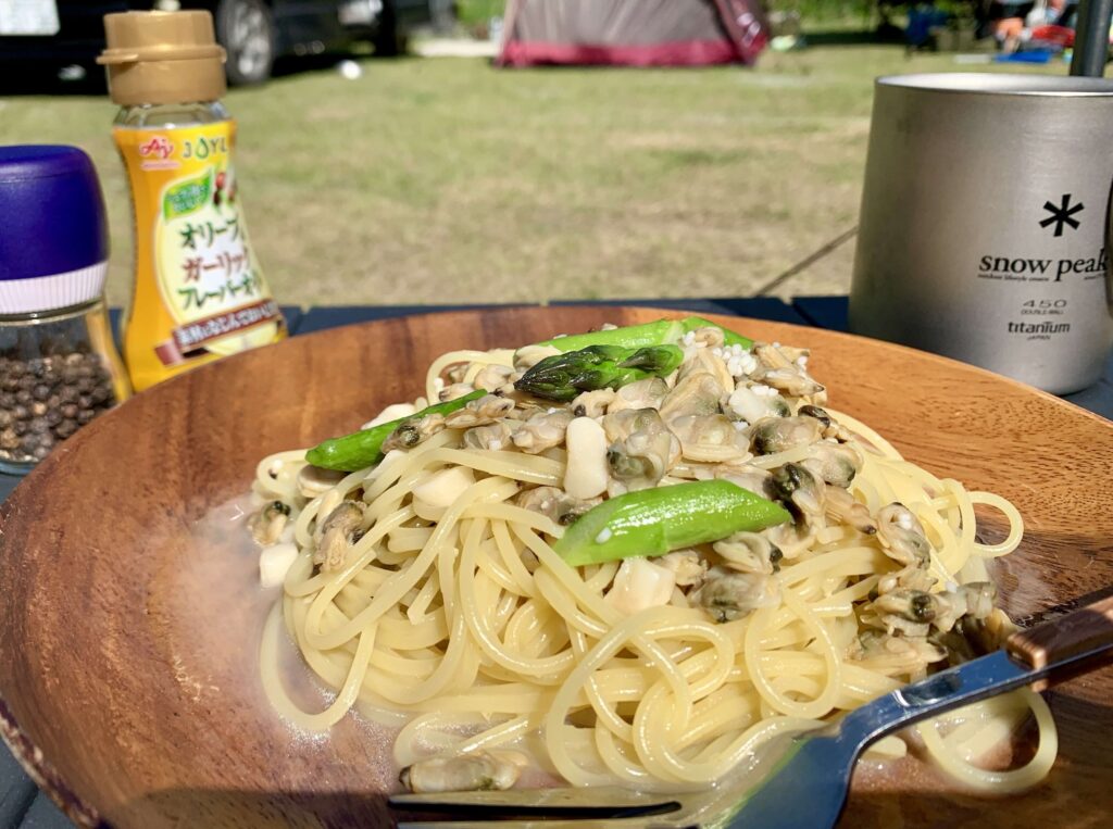 キャンプツーリング　キャンプ飯