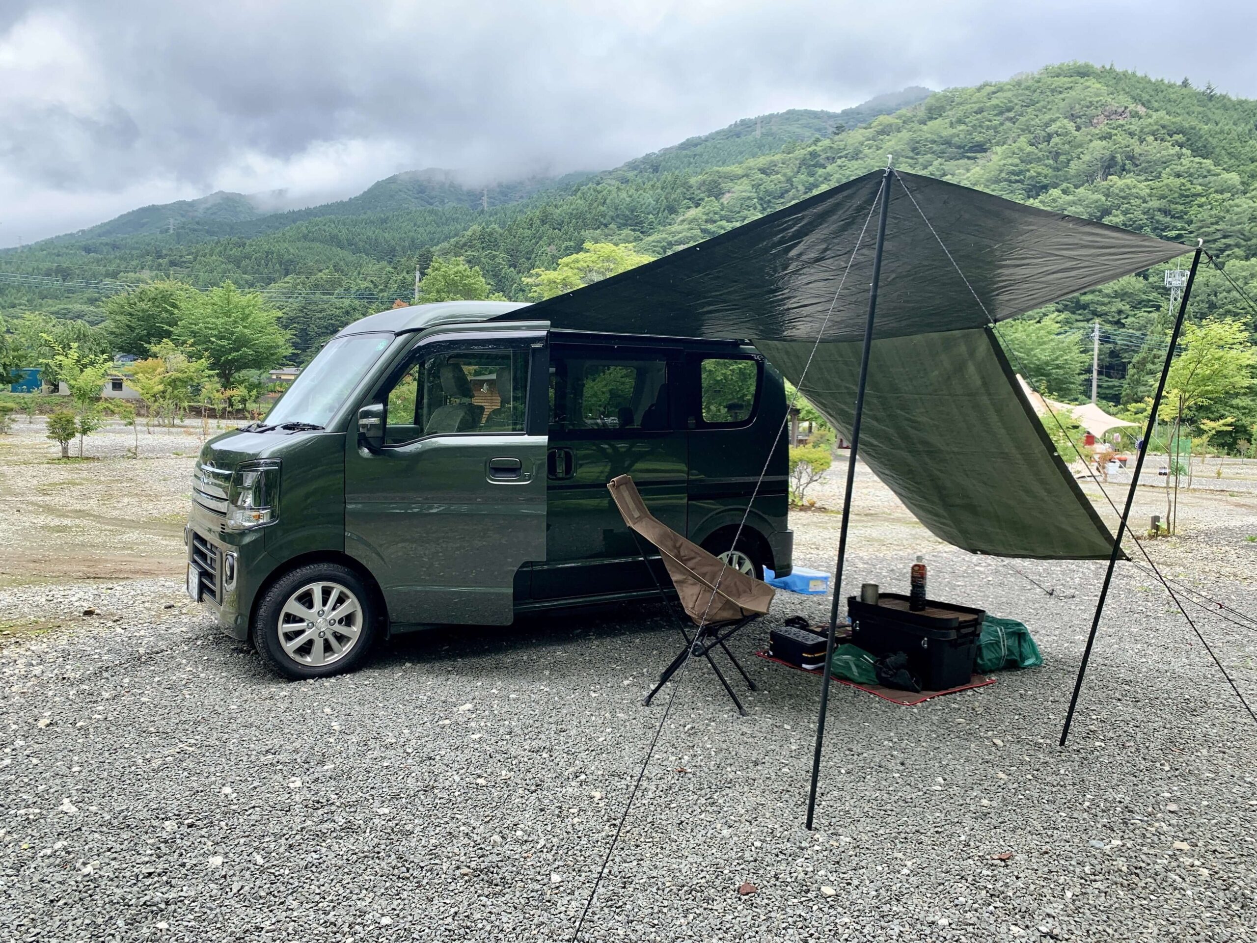 ９時17時道志オートキャンプ場　エブリィワゴン車中泊